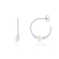Boucle d'oreilles argent 925 perle de culture de chine