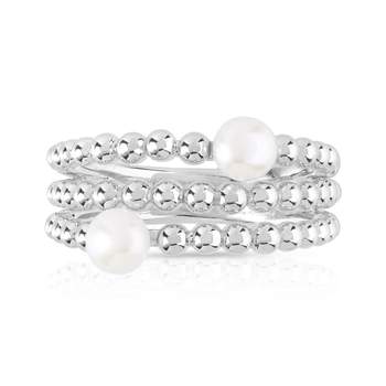 Silver ring 925 cultured pearls