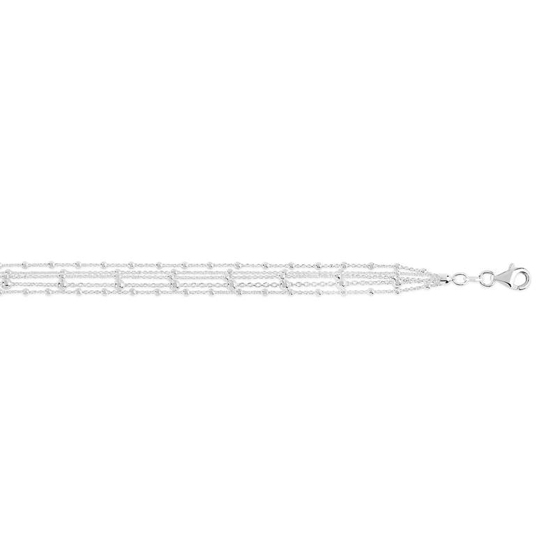 925 zilveren kralenarmband met meerdere kettingen 19 cm - bekijk D1