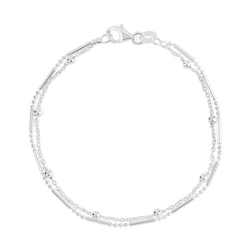 Zilveren armband 925 dubbele rij 18 cm