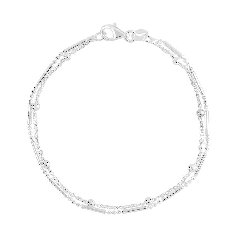 Bracelet argent 925 double rang 18 cm - vue 1