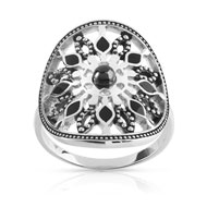 Bague argent 925 zirconia laque