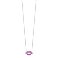 Collier argent 925 rubis imitation