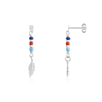 Boucles d'oreilles argent 925 perles imitation - vue V1