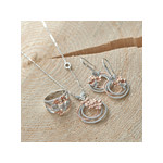 Boucles d'oreilles argent 925 2 tons pendants papillons zirconias - vue D2