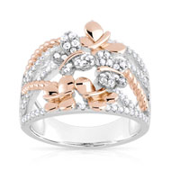 Bague argent 925, 2 tons zirconia