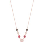 Collier argent 925 rosé pierres imitation - vue 1