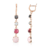 Boucles d'oreilles argent 925 rosé pierres imitati