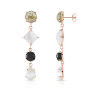 Boucles d'oreilles argent 925 rosé pierres imitati