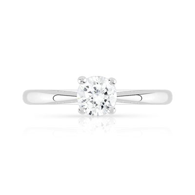 Bague Solitaire argent 925 zirconia - vue V3