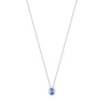Collier argent 925 zirconias bleu et blancs 45 cm - vue 1