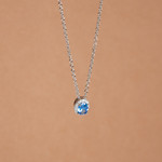 Collier argent 925 zirconias bleu et blancs 45 cm - vue D1