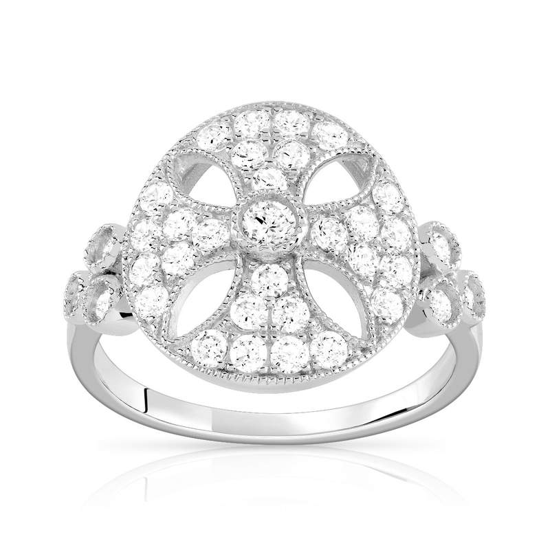 Bague argent 925 zirconia - vue 1