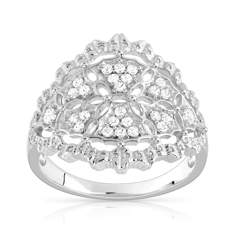 Bague argent 925 zirconia - vue 1