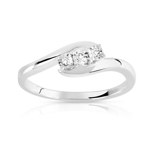 Bague argent 925 trilogie diamants