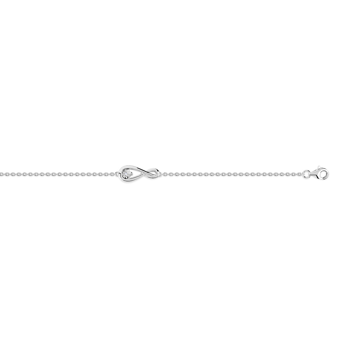 Bracelet argent 925 diamant - vue VD1