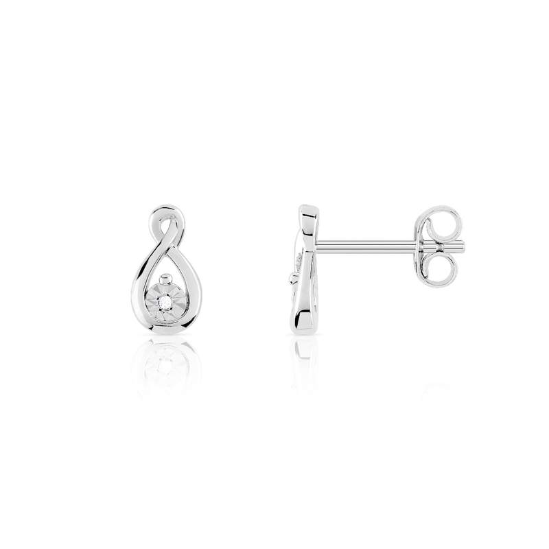 Boucles d'oreilles argent 925 diamants - vue 1