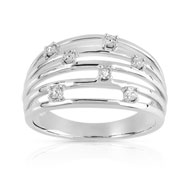 Bague argent 925 multi-anneaux diamants