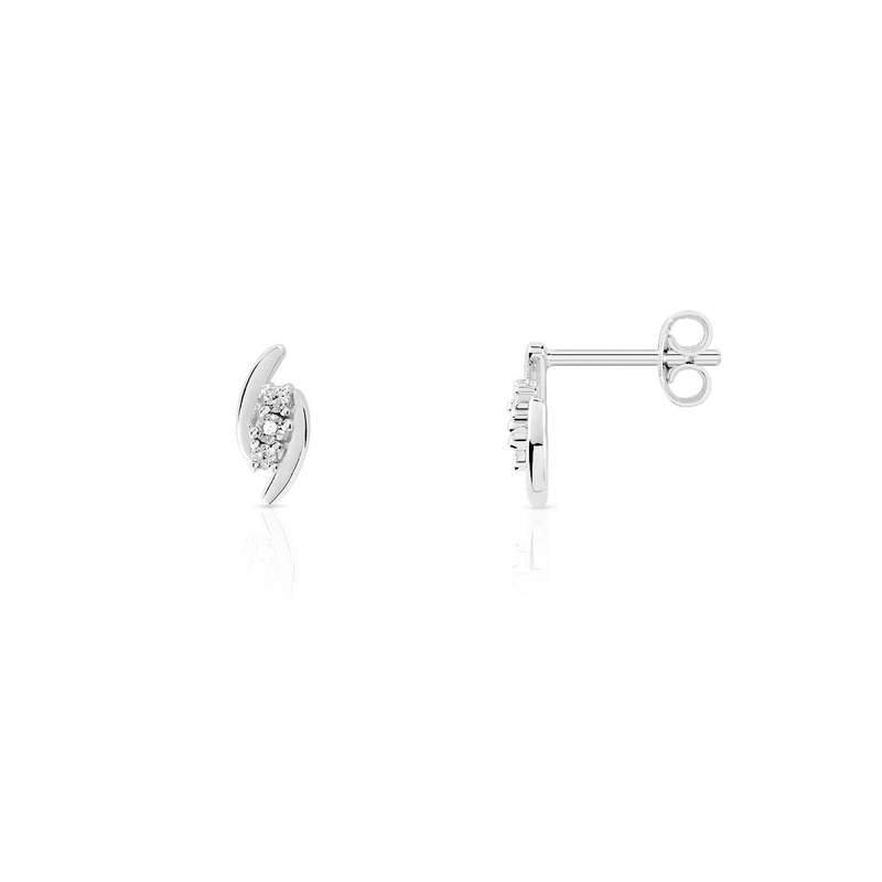 Boucles d'oreilles argent 925 diamants - vue 1