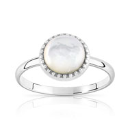 Bague argent 925 nacre