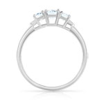 Bague argent 925 aigues-marines et diamants - vue 2