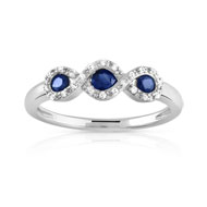 Bague argent 925 saphir diamant