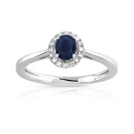 Bague argent 925 saphir diamant