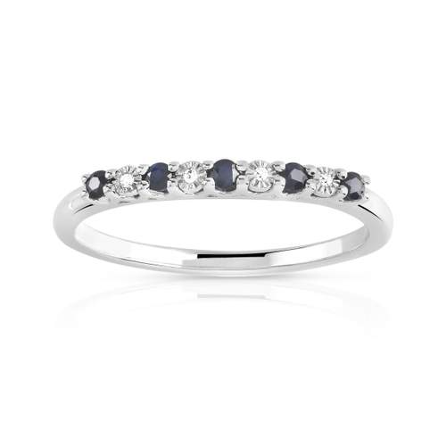 Bague argent 925 saphirs et diamants