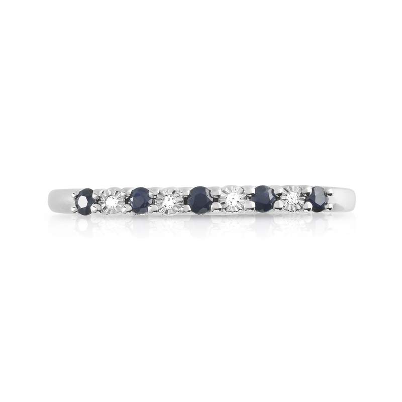 Bague argent 925 saphirs et diamants - vue 3