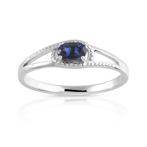 Bague argent 925 saphir ovale