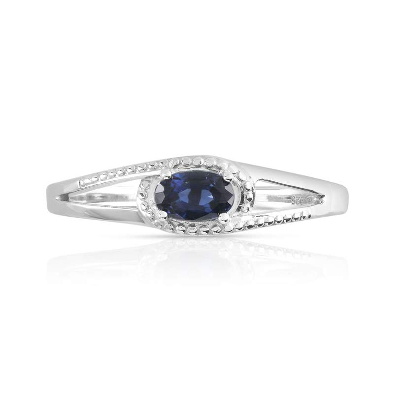 Bague argent 925 saphir ovale - vue 3