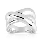 Bague argent 925 croisée - vue 1
