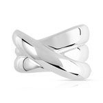 Bague argent 925 croisée - vue 3