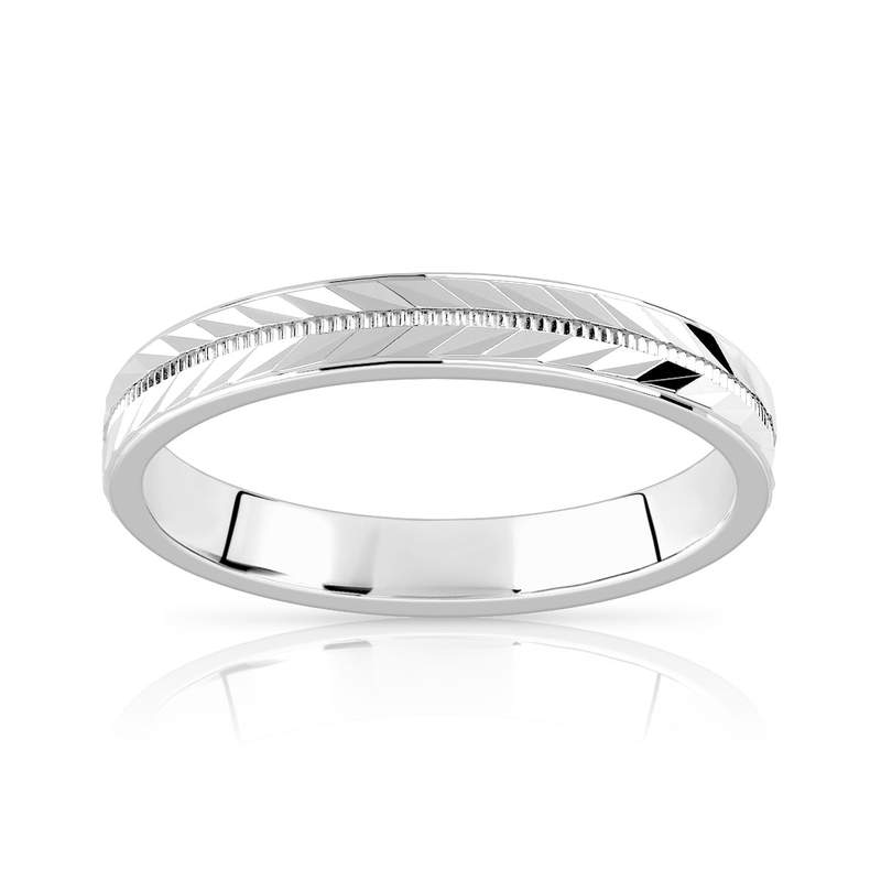 Alliance argent 925 diamanté 3 mm - vue 1