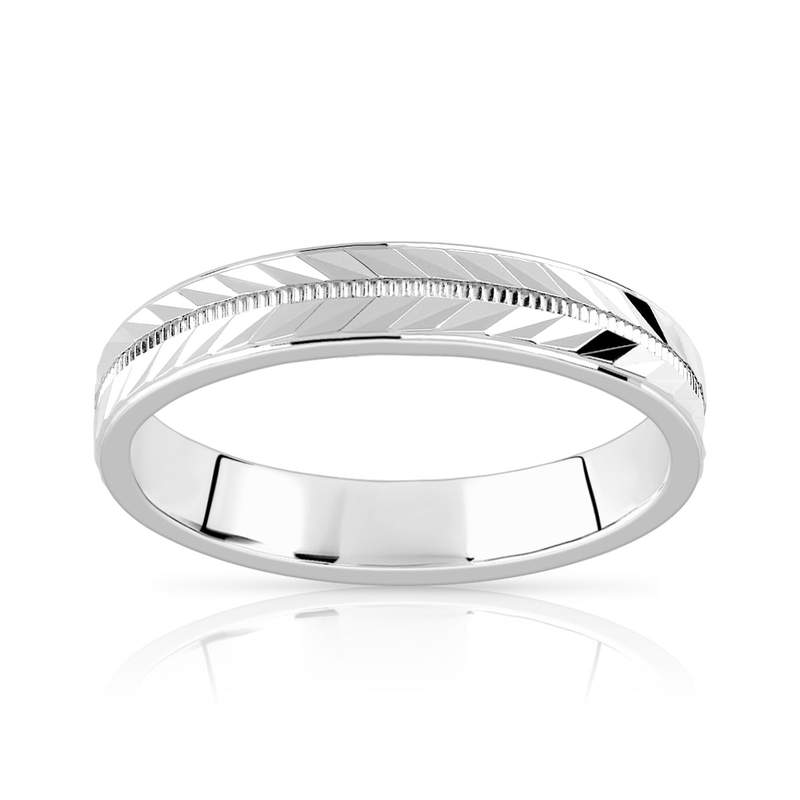 Alliance argent 925 diamanté 4 mm - vue 1