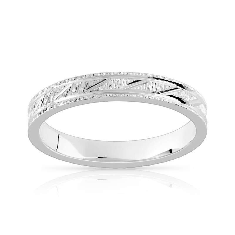 Alliance argent 925 diamanté 3 mm - vue 1