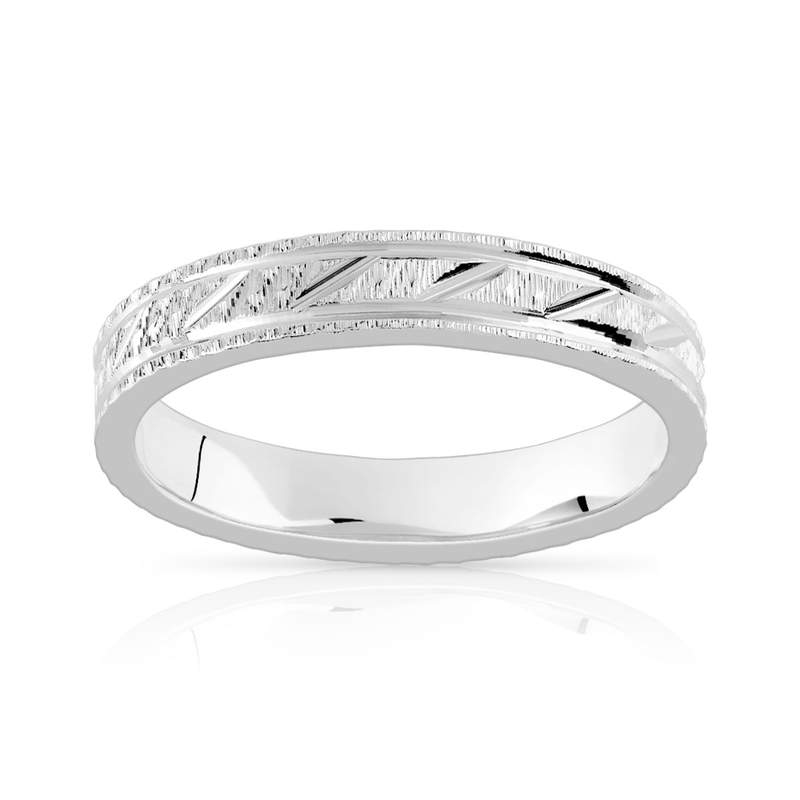 Alliance argent 925 diamanté 4 mm - vue 1