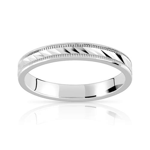 Alliance argent 925 diamanté 3 mm