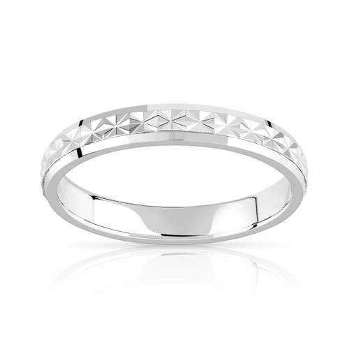 Alliance argent 925 diamanté 3 mm