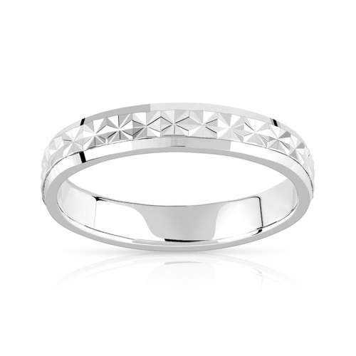 Alliance argent 925 diamanté 4 mm