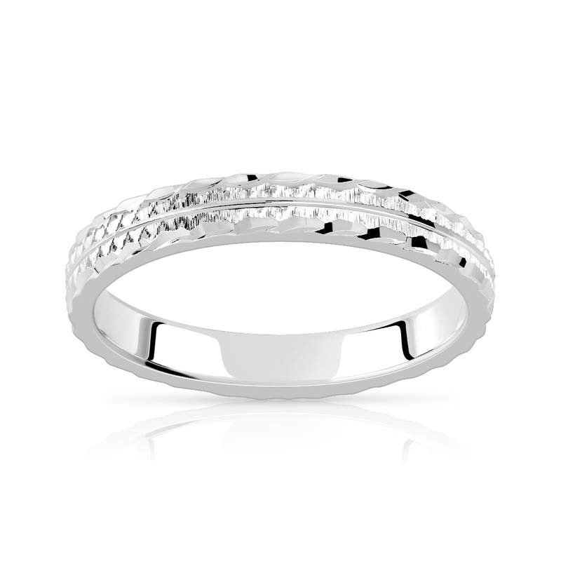Alliance argent 925 diamanté 3 mm - vue 1