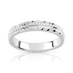 Alliance argent 925 diamanté 4 mm - vue 1