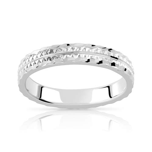 Alliance argent 925 diamanté 4 mm