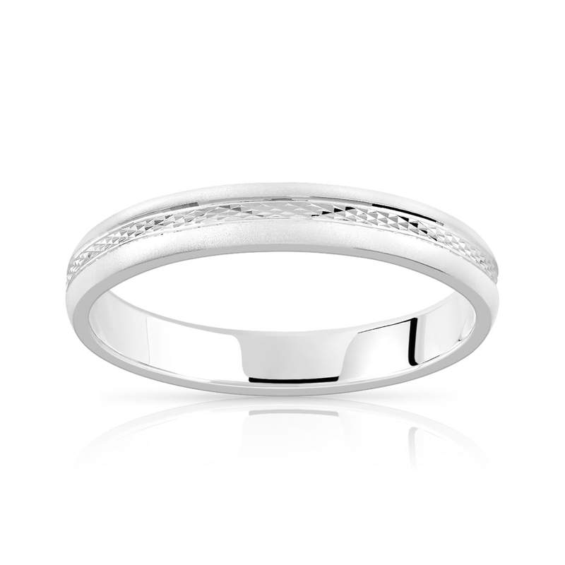 Alliance argent 925 diamanté 3 mm - vue 1