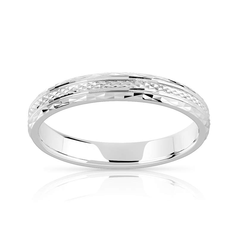 Alliance argent 925 diamanté 3 mm - vue 1