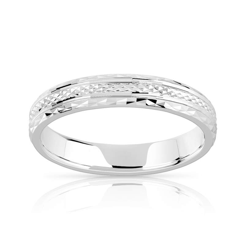 Alliance argent 925 diamanté 4 mm - vue 1