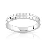 Alliance argent 925 crantée 3 mm - vue 1