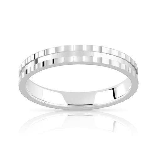 Alliance argent 925 crantée 3 mm