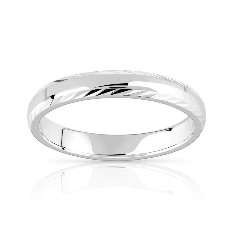 Alliance argent 925 diamanté 3 mm - vue 1