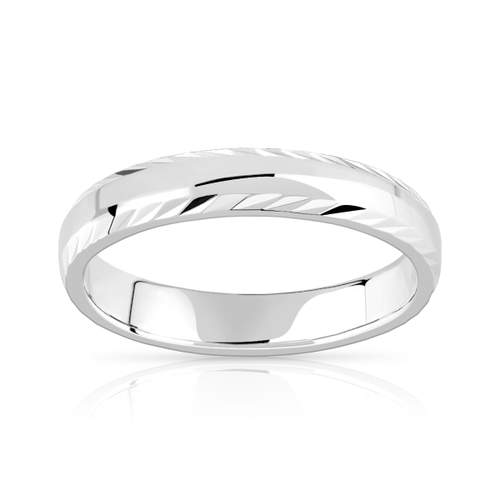 Alliance argent 925 diamanté 4 mm